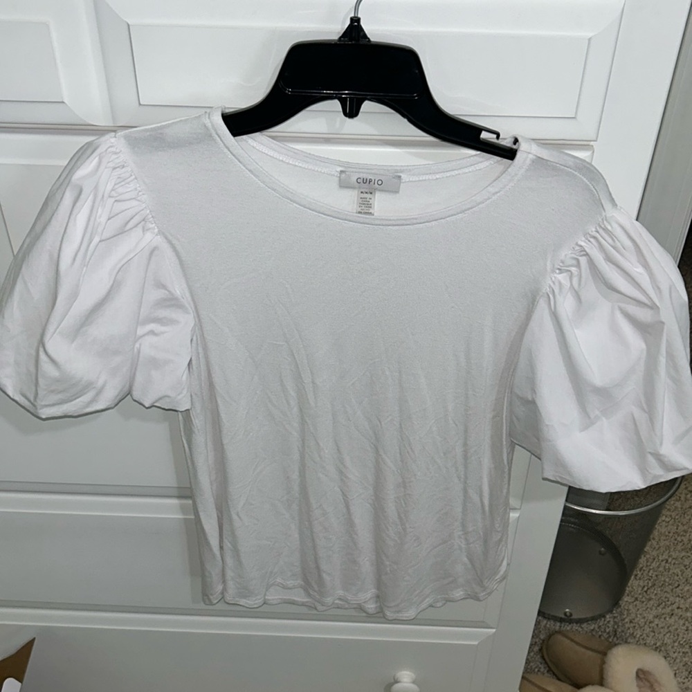 White Puff-Sleeve Shirt